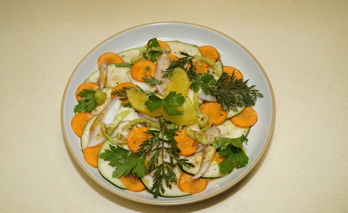 Carpaccio de légumes aux agrumes